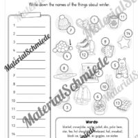 Workbook Winter auf Englisch (Arbeitsblatt 10)
