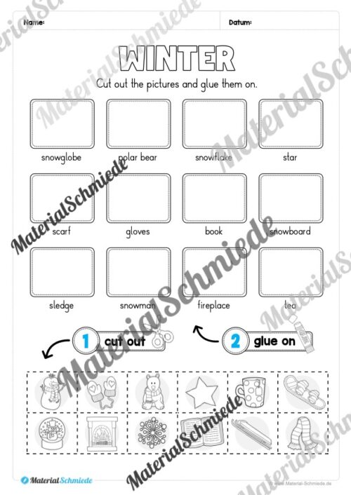 Workbook Winter auf Englisch (Arbeitsblatt 23)