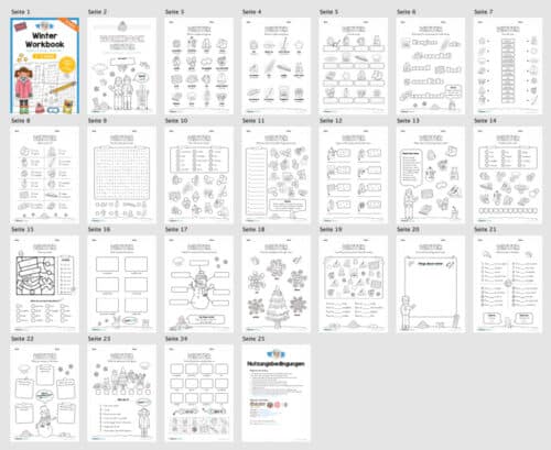 Workbook Winter auf Englisch (Überblick)