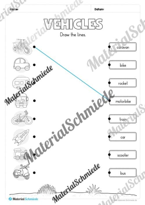 Thema Fahrzeuge / Vehicles im Englischunterricht (Vorschau 03)