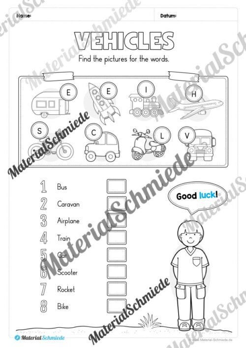 Thema Fahrzeuge / Vehicles im Englischunterricht (Vorschau 06)