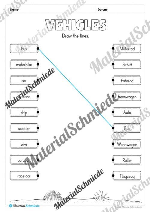 Thema Fahrzeuge / Vehicles im Englischunterricht (Vorschau 07)