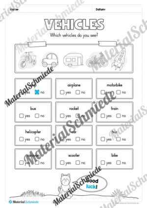 Thema Fahrzeuge / Vehicles im Englischunterricht (Vorschau 09)