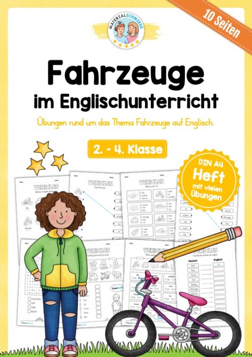 Thema Fahrzeuge / Vehicles im Englischunterricht (10 Arbeitsblätter)
