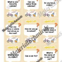 Fahrzeuge / Vehicles: Plauderkarten auf Englisch (Arbeitsblatt 01)