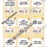 Fahrzeuge / Vehicles: Plauderkarten auf Englisch (Arbeitsblatt 02)