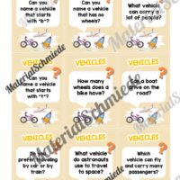 Fahrzeuge / Vehicles: Plauderkarten auf Englisch (Arbeitsblatt 03)