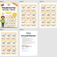 Fahrzeuge / Vehicles: Plauderkarten auf Englisch (Überblick)