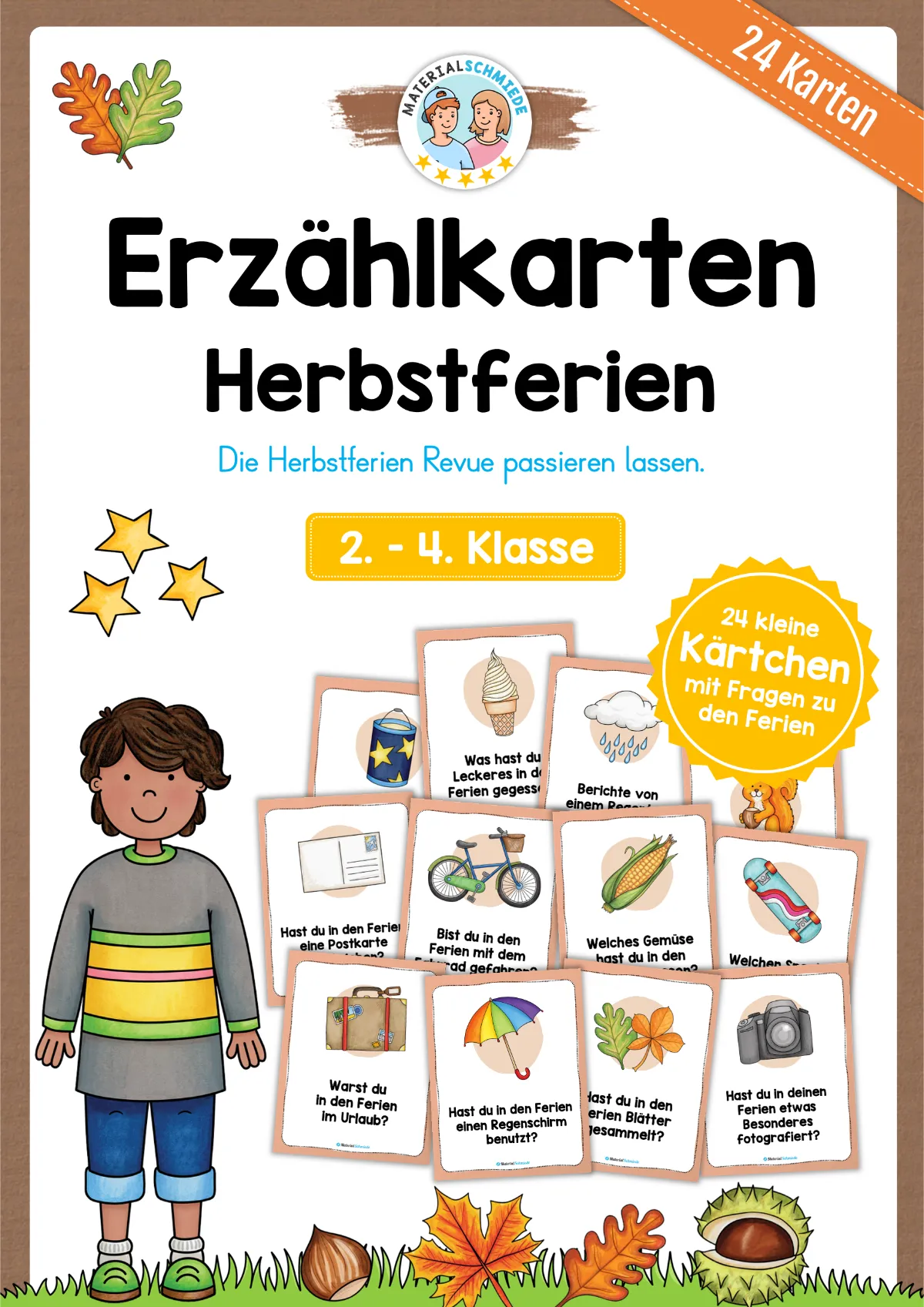 24 Erzählkarten zu den Herbstferien (2. - 4. Klasse)