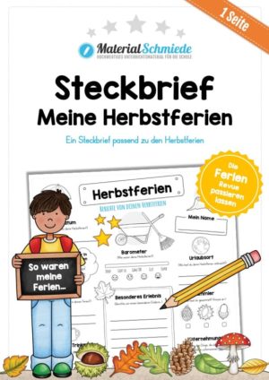 Steckbrief: Meine Herbstferien