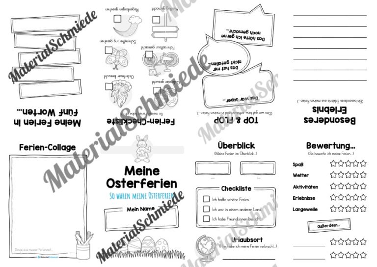 Faltheft Osterferien (Version ohne Linien)