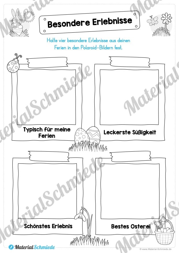 Materialpaket Osterferien: 20 Arbeitsblätter (Vorschau 01)