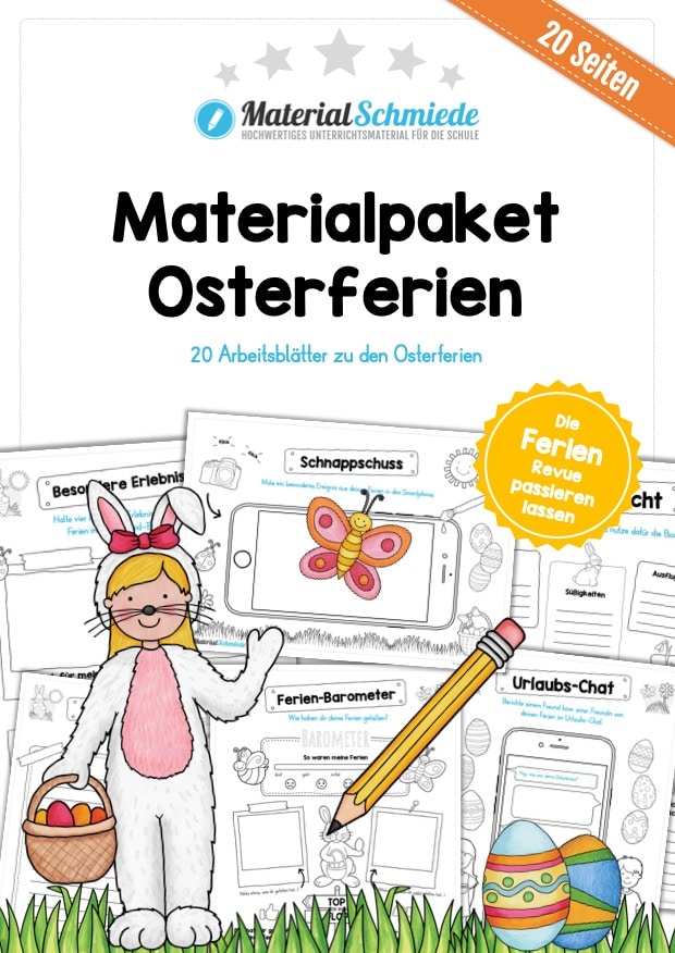 20 Arbeitsblätter zu den Osterferien