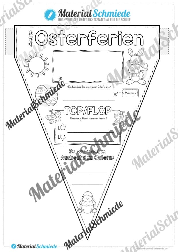 Wimpel / Wimpelkette Osterferien (Vorschau)