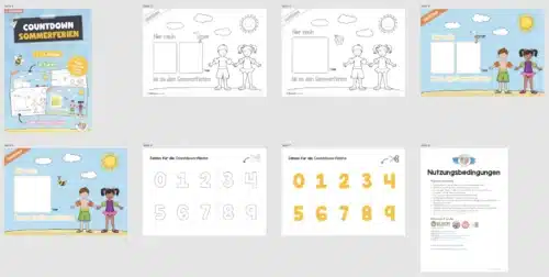 Sommerferien-Countdown (4 Vorlagen zum kostenlosen Download) - Überblick