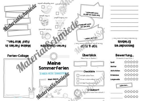 Faltheft Sommerferien (ohne Linien)