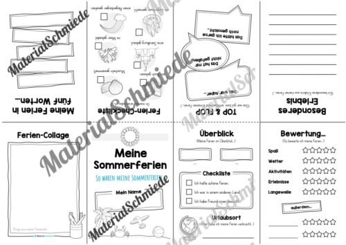 Faltheft Sommerferien (mit Linien)