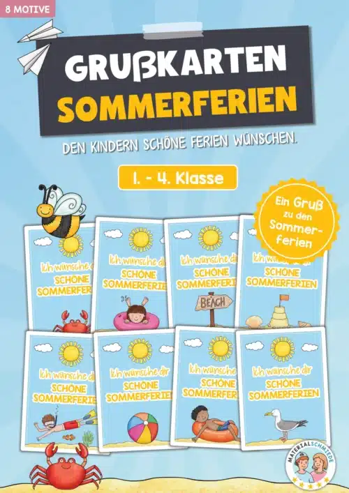 Grußkarten Sommerferien (8 Motive)