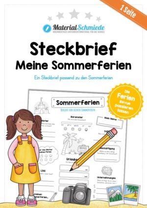 Steckbrief: Meine Sommerferien