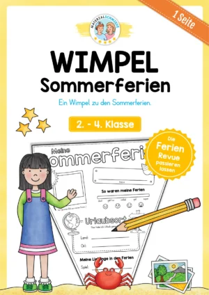 Sommerferien Wimpel (2. - 4. Klasse)