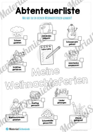 Abenteuerliste Weihnachtsferien (Vorschau)