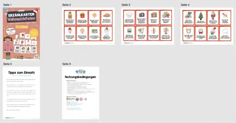 24 Erzählkarten zu den Weihnachtsferien (Überblick)
