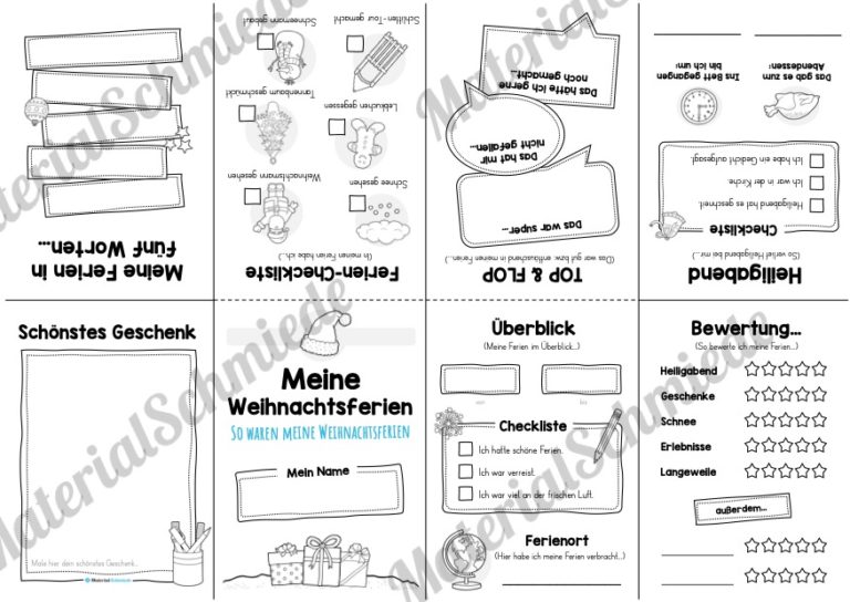 Faltheft Weihnachtsferien (mit Linien)