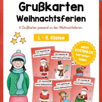 Kostenlose Grußkarten zu den Weihnachtsferien (6 Motive)
