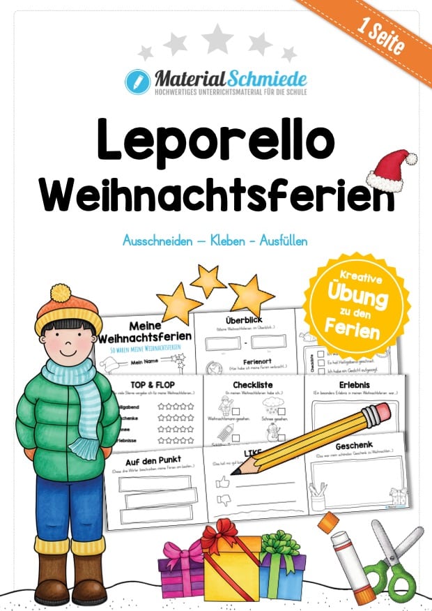 Leporello Weihnachtsferien