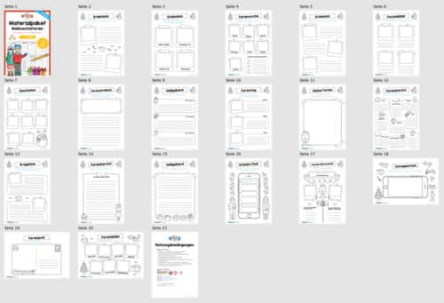 20 Arbeitsblätter zu den Weihnachtsferien (Überblick)