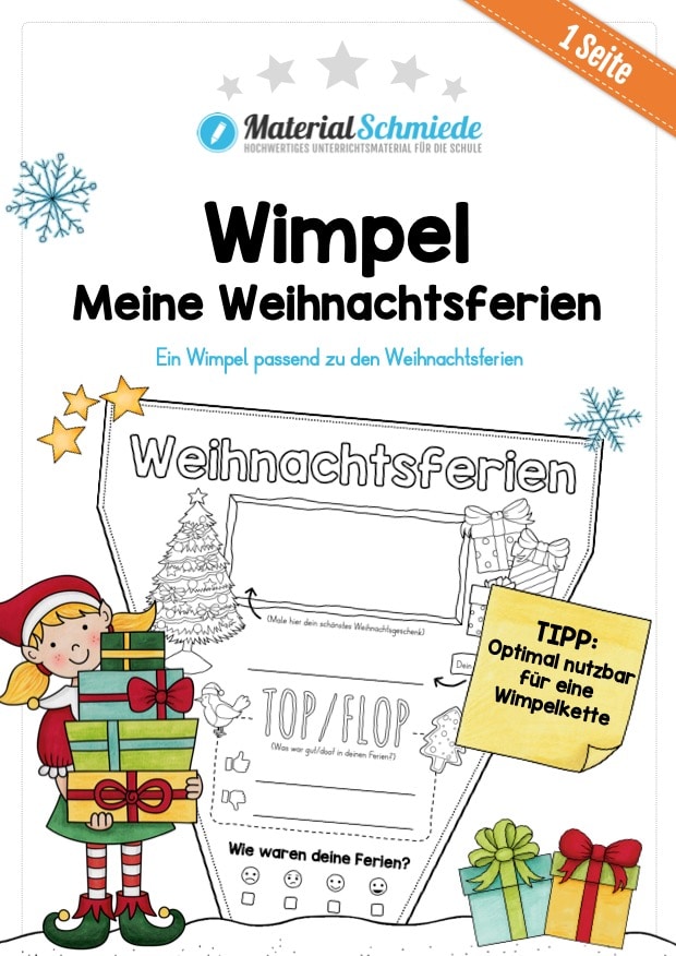 Wimpel: Meine Weihnachtsferien