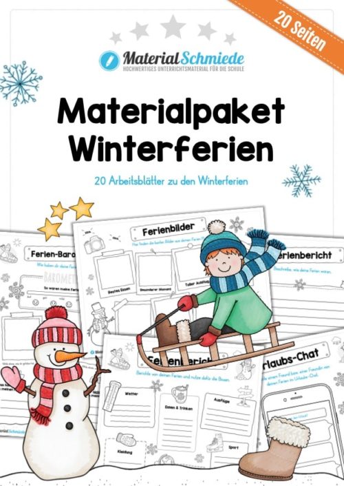 Materialpaket Winterferien (20 Arbeitsblätter)