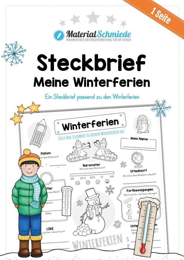 Steckbrief: Meine Winterferien