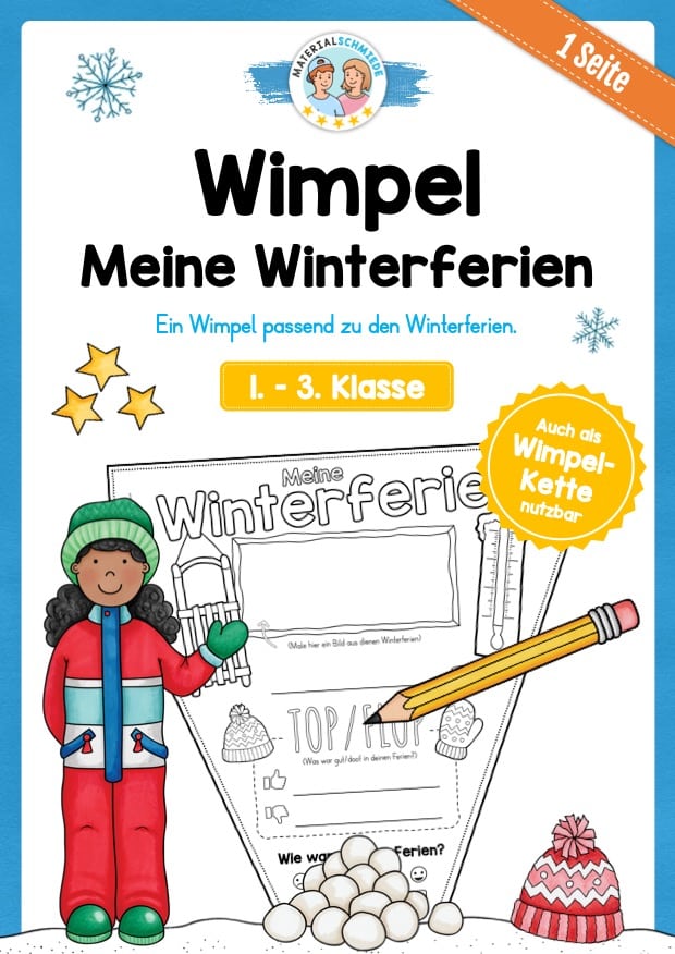 Winterferien: Wimpel / Wimpelkette