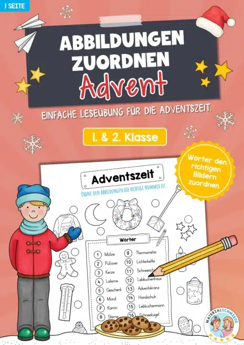 16 Abbildungen zum Advent zuordnen