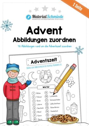 16 Abbildungen zum Advent zuordnen