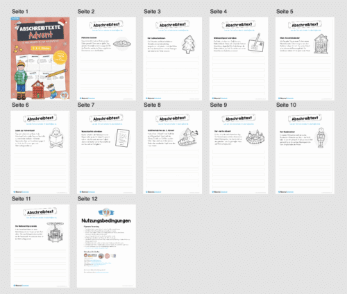 10 Abschreibtexte: Thema Advent (Überblick)