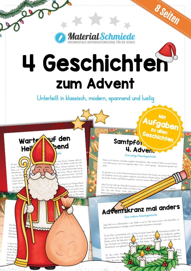 4 Geschichten zum Advent (mit Aufgaben)