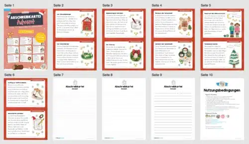 Abschreibkarten: Thema Advent (10 Karten) - Überblick