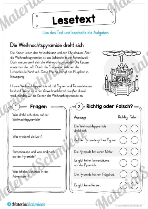 10 Leseübungen: Thema Advent (Vorschau 01)