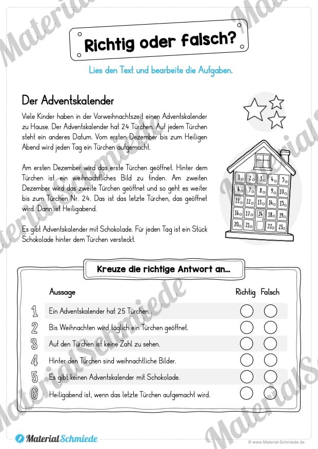 10 Leseübungen: Thema Advent (Vorschau 06)