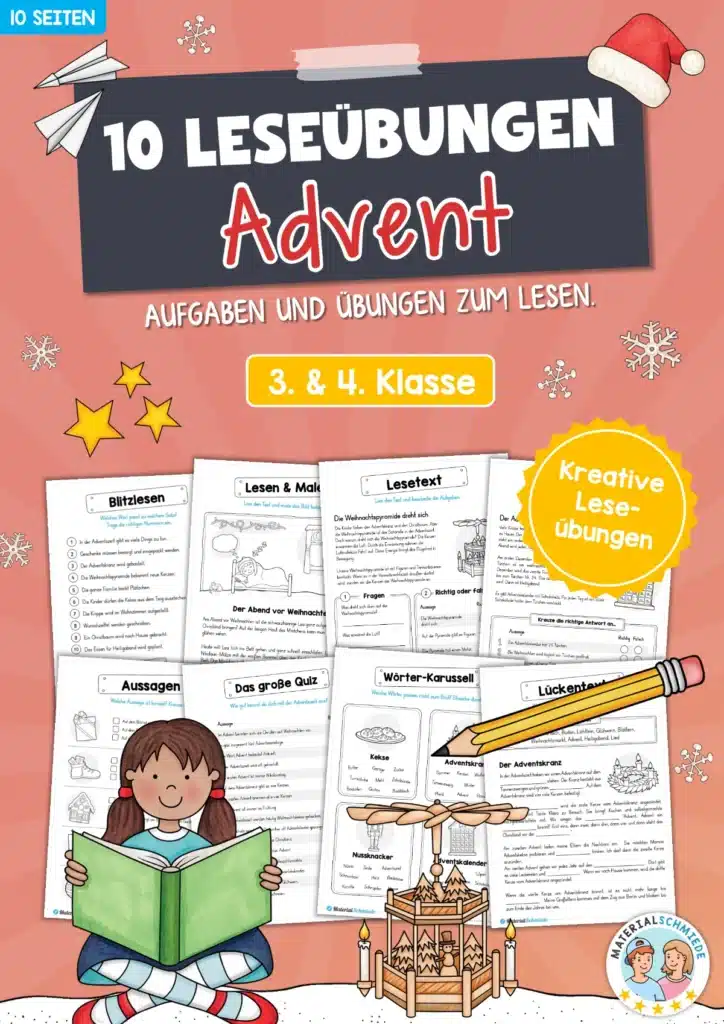 10 Leseübungen: Thema Advent (Lesen & Verstehen)