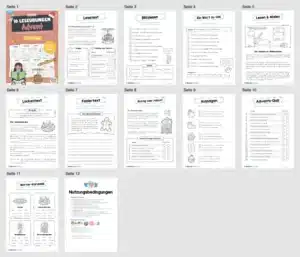 10 Leseübungen: Thema Advent (Lesen & Verstehen) – Überblick