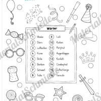 16 Abbildungen zum Fasching / Karneval zuordnen (Vorschau 01)