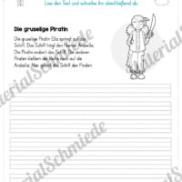 10 Abschreibtexte: Thema Fasching / Karneval (Die gruselige Piratin)