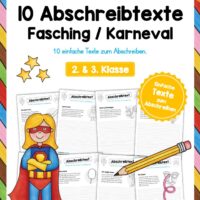 10 Abschreibtexte: Thema Fasching / Karneval