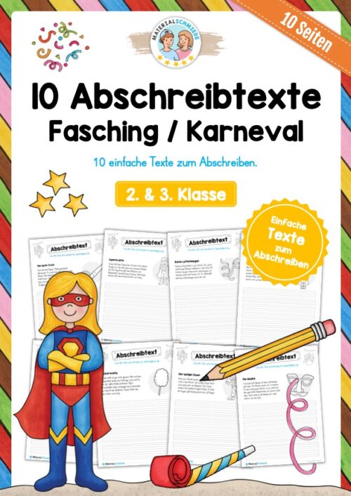 10 Abschreibtexte: Thema Fasching / Karneval
