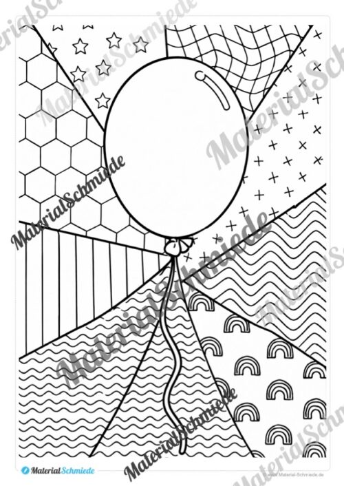 Ausmalbilder Fasching / Karneval - Arbeitsblatt 03