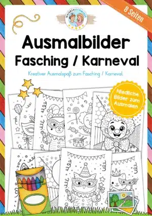 Ausmalbilder Fasching / Karneval