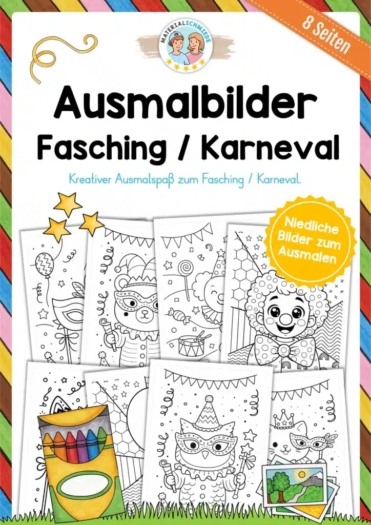 Ausmalbilder Fasching / Karneval